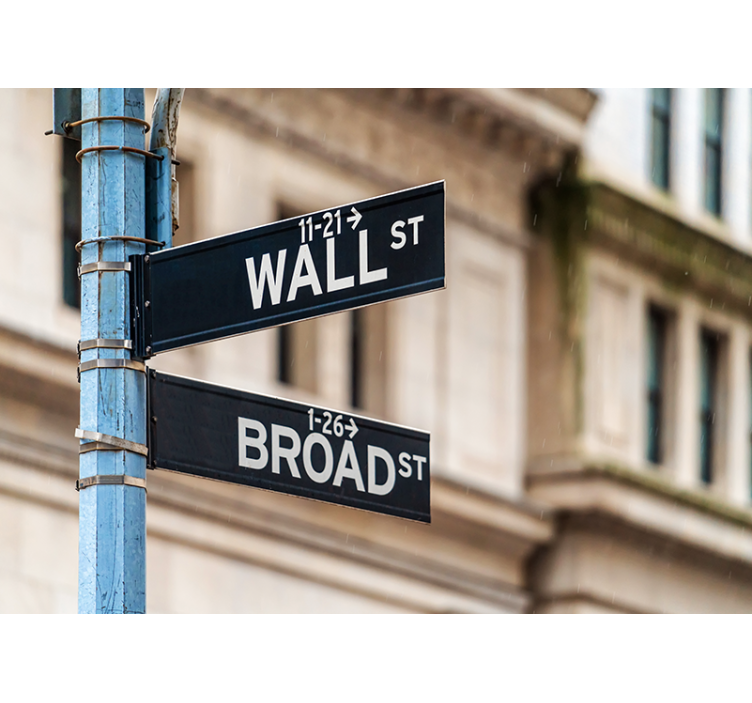 Fototapete städte mit straßenschild wall street - TenStickers