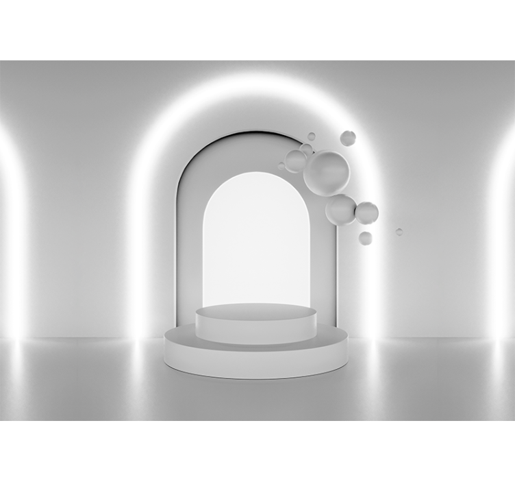 Fototapete abstrakt geometrisches bogen-design - TenStickers