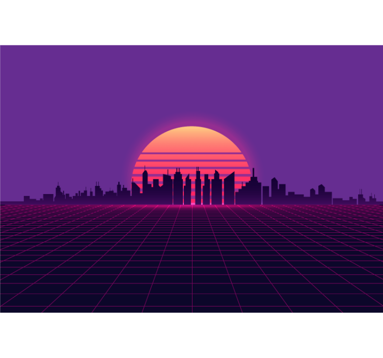 Fototapete Vintage Vaporwave Sonnenuntergang - TenStickers