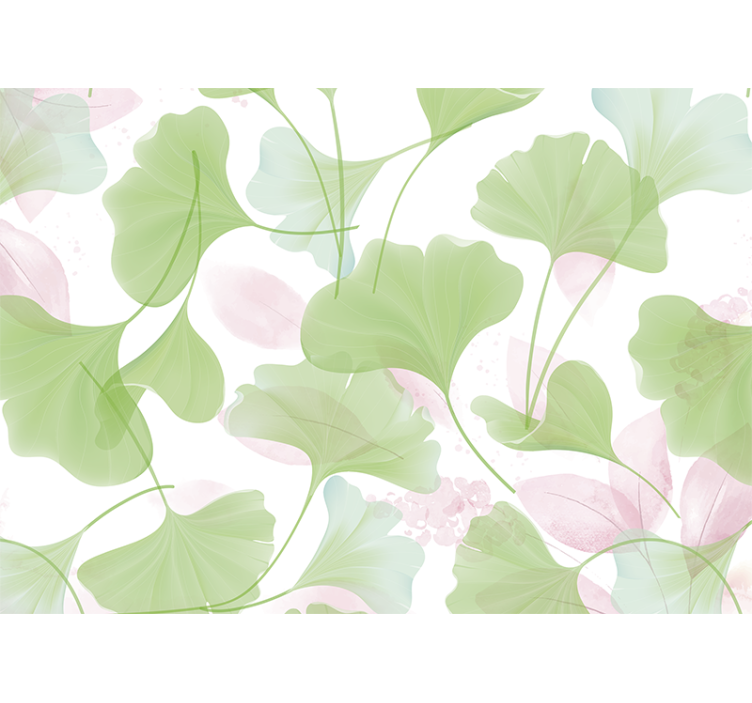 Fototapete Andere Blumen Glamour aquarell ginko blätter - TenStickers