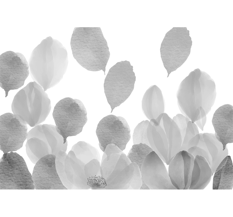 Fototapete mohnblumen mit elegantem blätterdesign - TenStickers