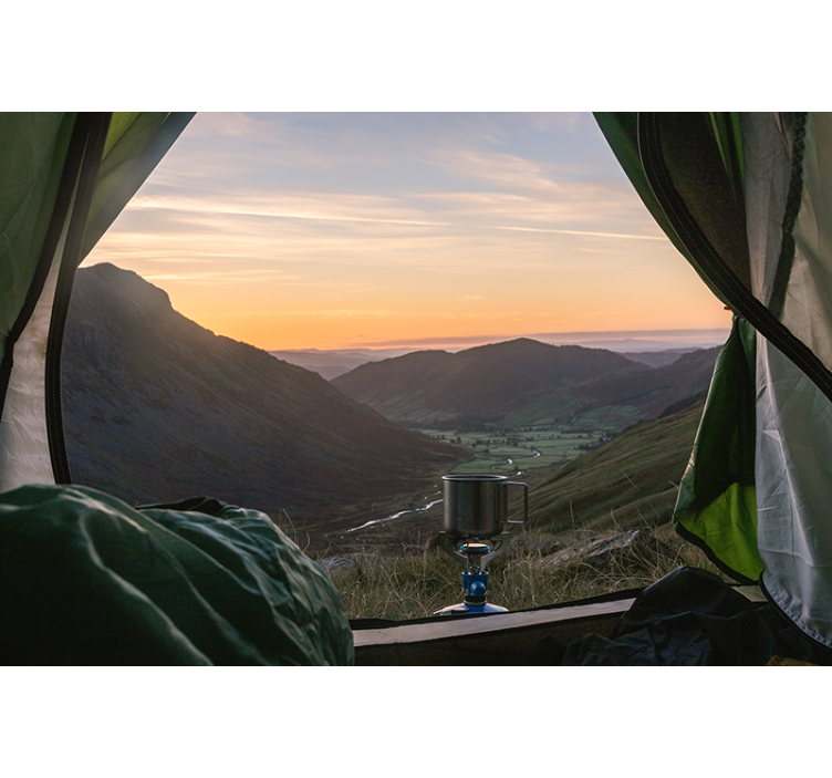 Fototapete 3D Fensterkarpfen und berg - TenStickers