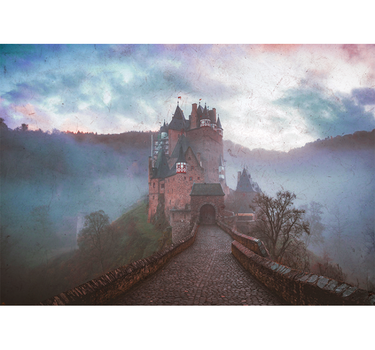 Fototapete städte mystisches schloss landschaft - TenStickers