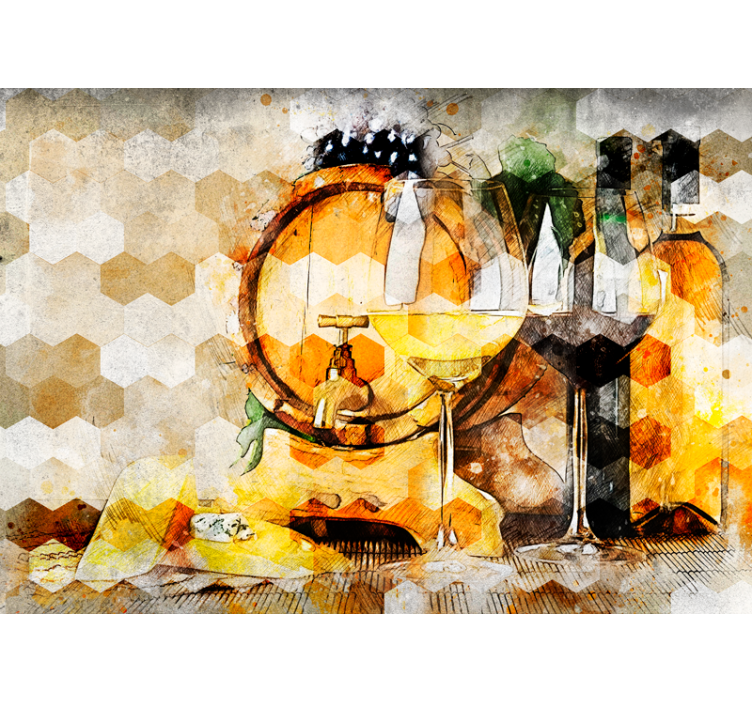 Fototapete musik weinfass kunst - TenStickers