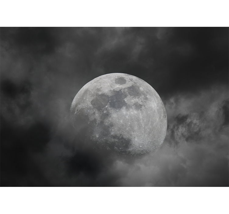 Fototapete weltraum mit leuchtender mondsilhouette - TenStickers