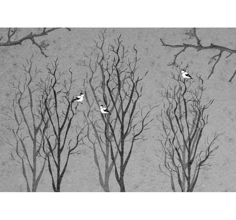 Fototapete baum mit zweigen und vögeln - TenStickers