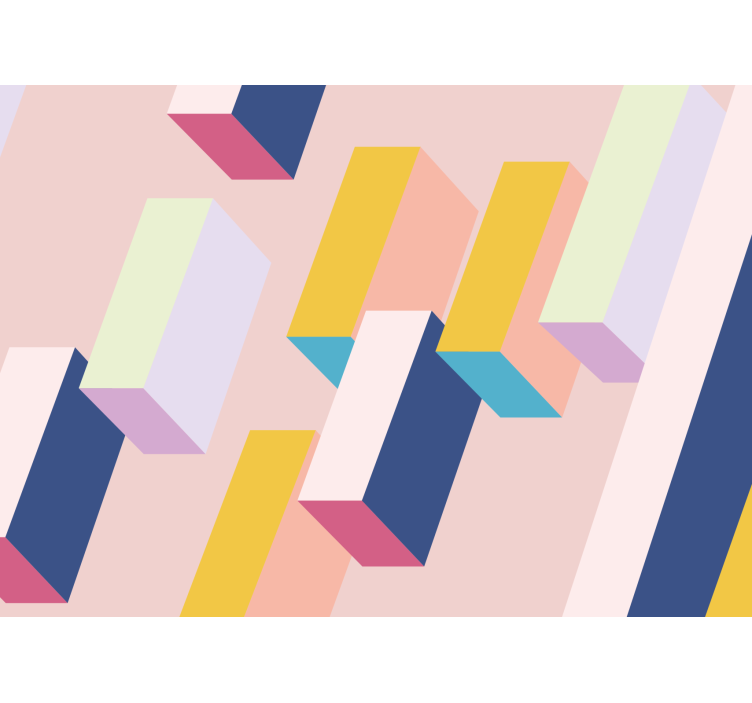 Fototapete abstrakt geometrische blockanordnung - TenStickers