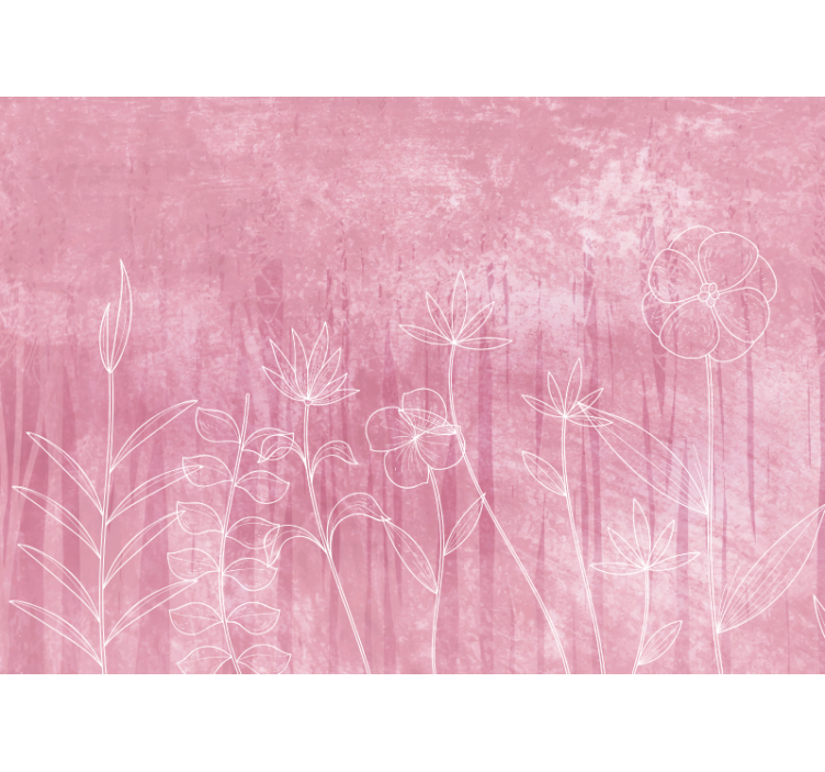 Fototapete blumen zarte blumenumrisse - TenStickers