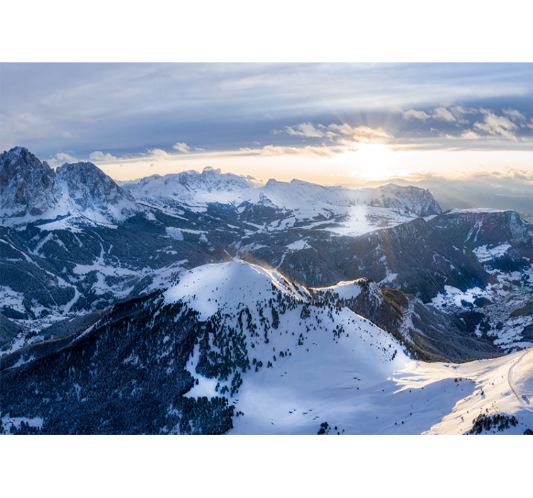 Fototapete Berge alpenpanorama sonnenaufgang - TenStickers