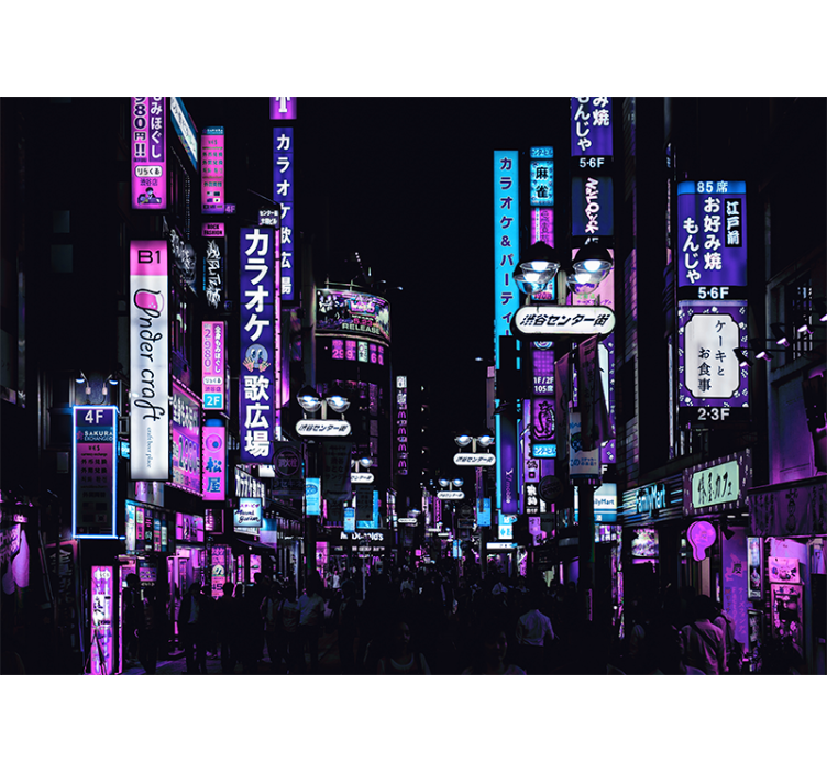Fototapete städte neonstraßen von tokyo - TenStickers