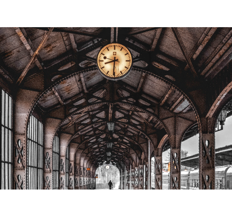 Fototapete 3D Klassisches 3d-portal mit uhr - TenStickers