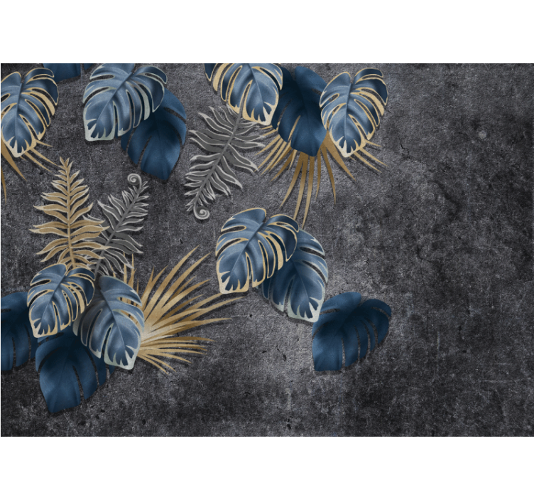 Fototapete 3D 3d-pflanzenwirkung auf beton - TenStickers