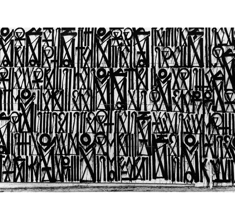 Fototapete graffiti mit schwarzen abstrakten mustern - TenStickers