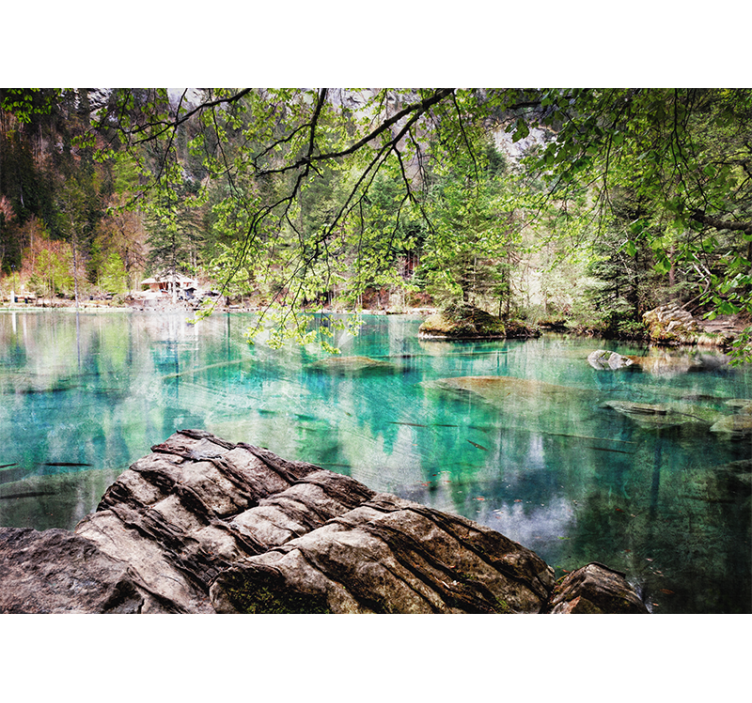 Fototapete landschaft ruhiger see ausblick - TenStickers