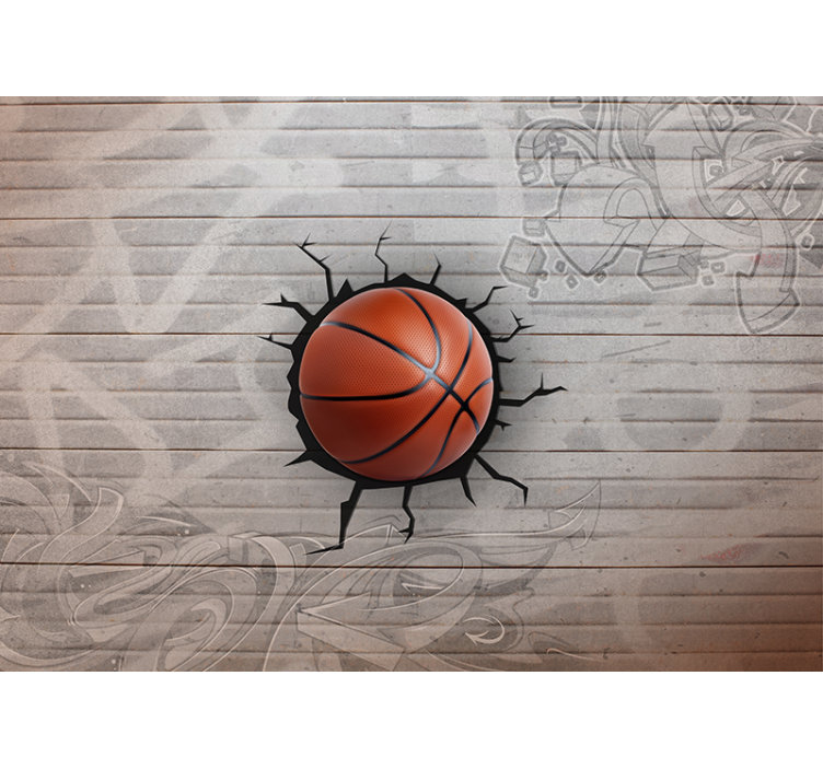 3D Fototapete Basketball-graffiti - TenStickers