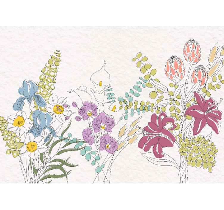 Panorama Fototapete blumenmuster - TenStickers