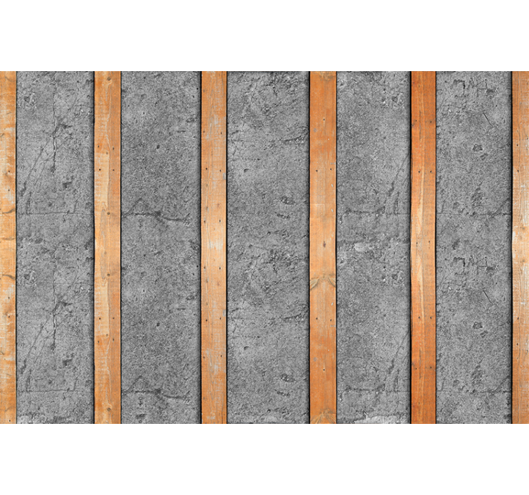 Fototapete Holzbohlen auf Beton - TenStickers