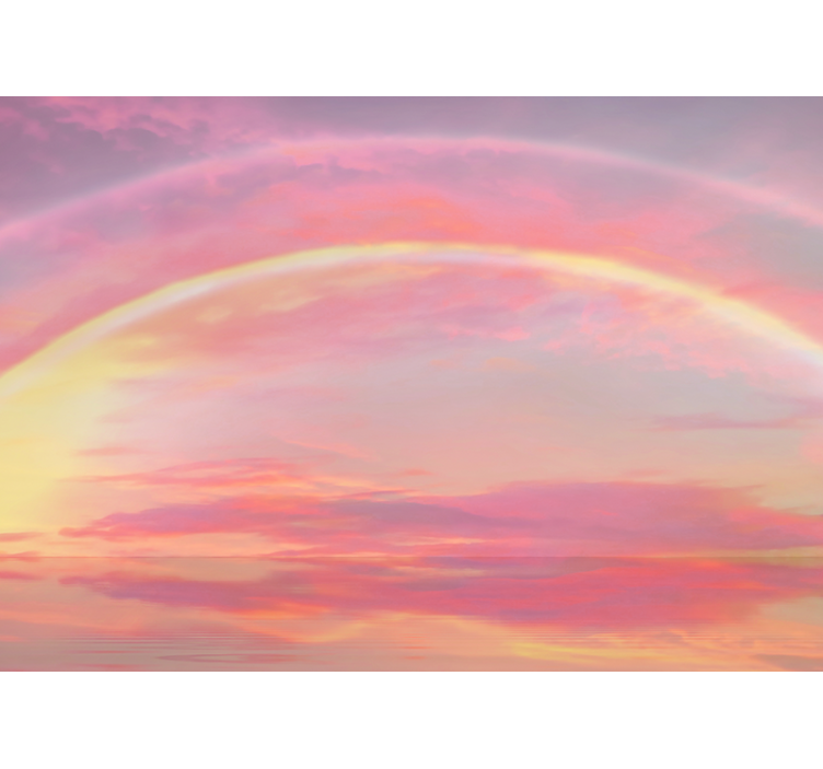 Fototapete Kinderzimmer rosa himmel mit regenbogen - TenStickers