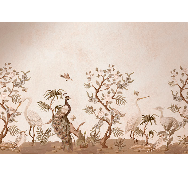 Fototapete beige vintage-fauna - TenStickers
