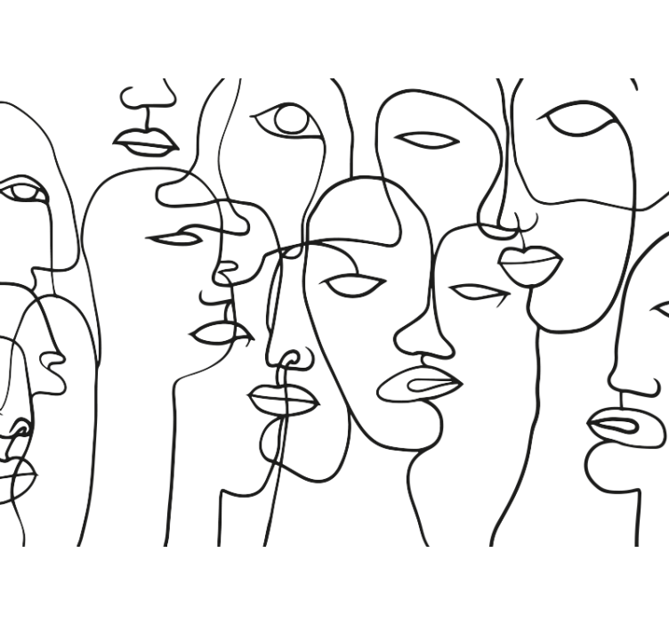 Fototapete abstrakt gesichtsmuster - TenStickers