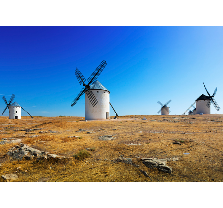 Fototapete Landschaft windmühle landschaft - TenStickers