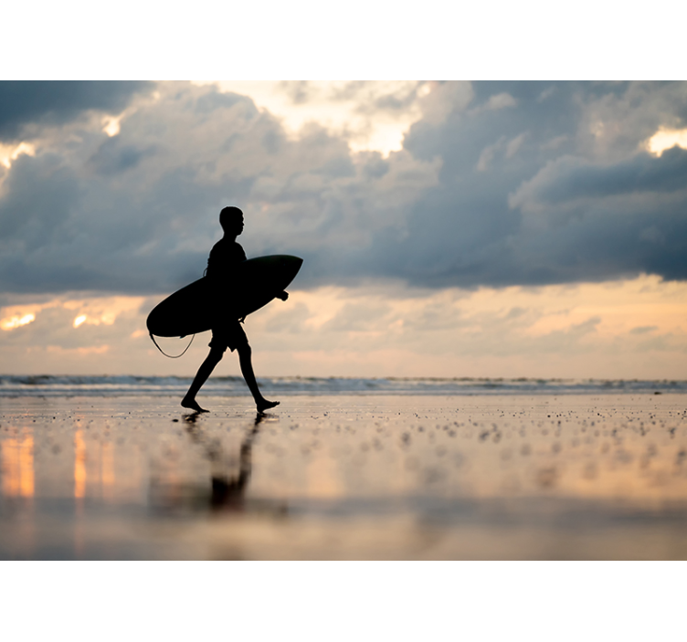 Fototapete Meer surfer-silhouette - TenStickers