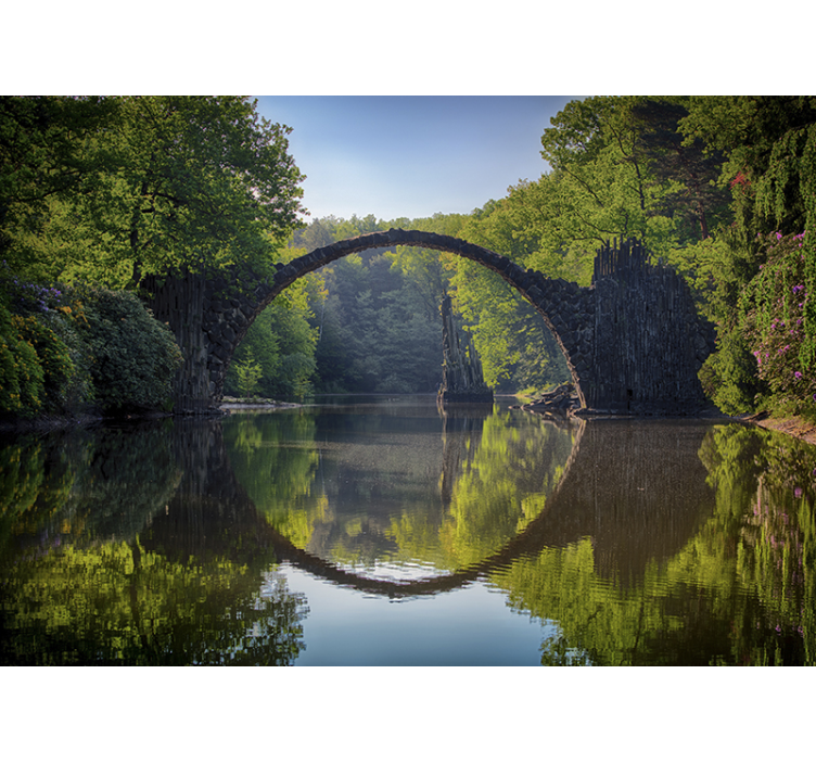 Natur Fototapete Brücke Reflexion - TenStickers
