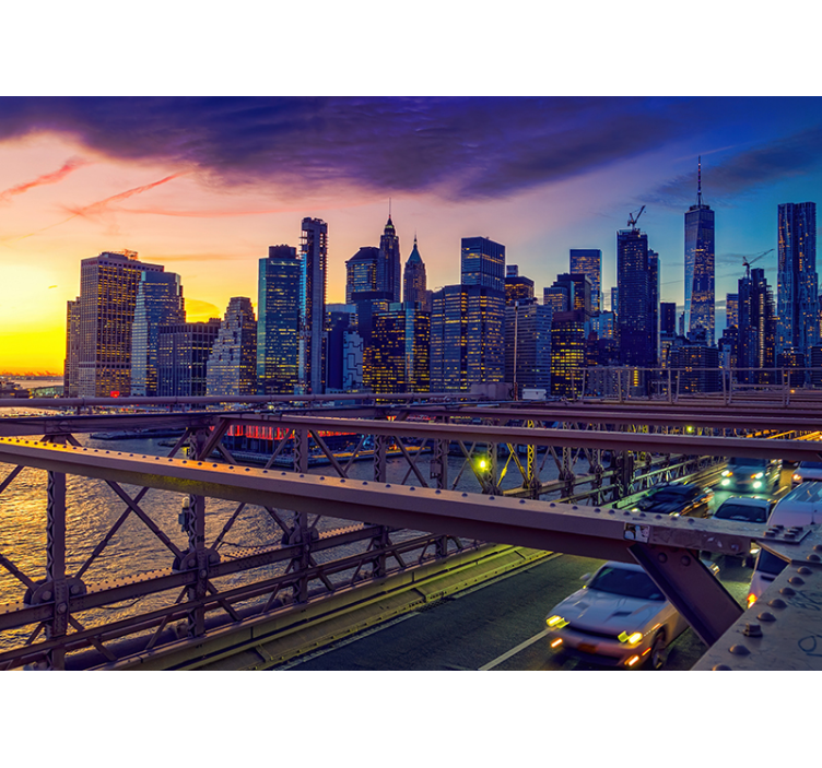 Sonnenuntergang New York City Bridge Fototapete - TenStickers