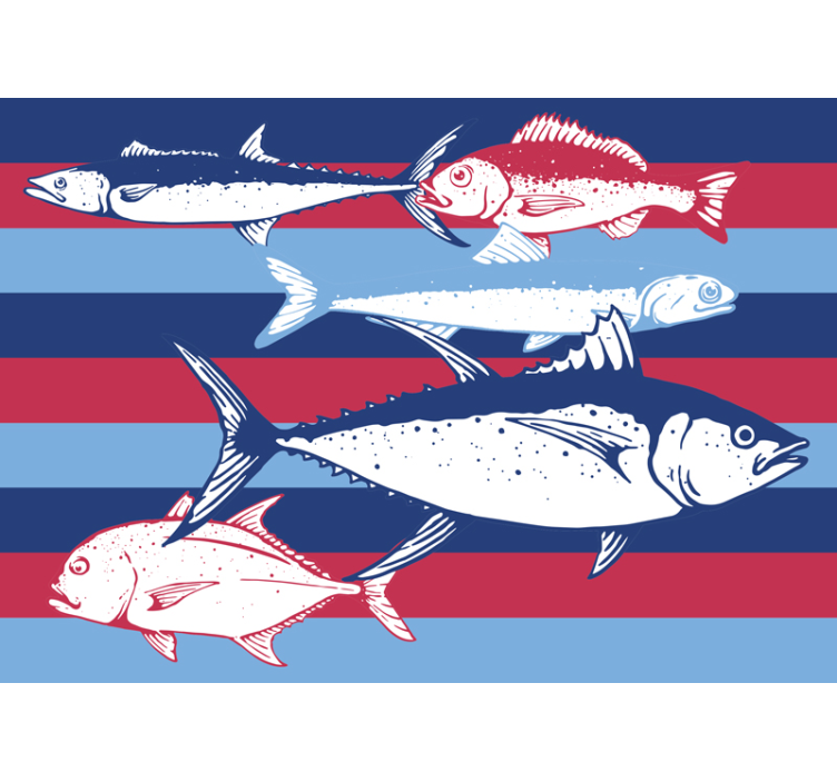 Fototapete Fische Handgezeichnete Fische - TenStickers