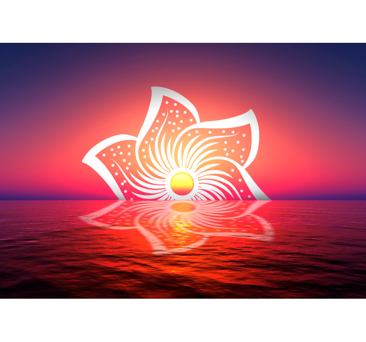 Fototapete esszimmer hibiskus sonnenaufgang design - TenStickers