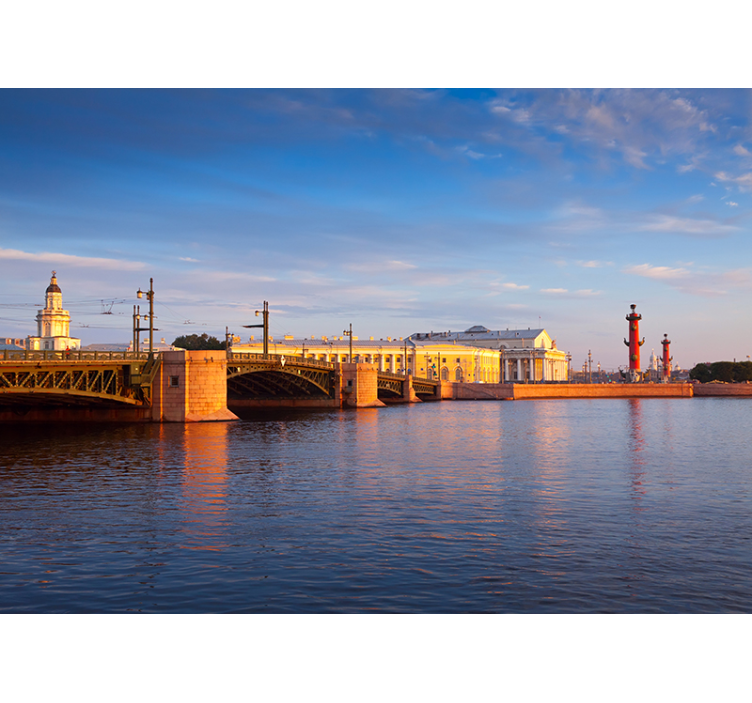 Fototapete städte st. petersburg brücke sonnenuntergang - TenStickers