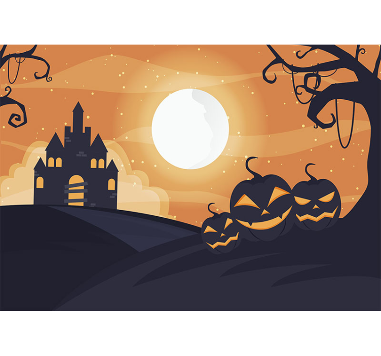 Halloween Fototapete spukschloss nacht - TenStickers