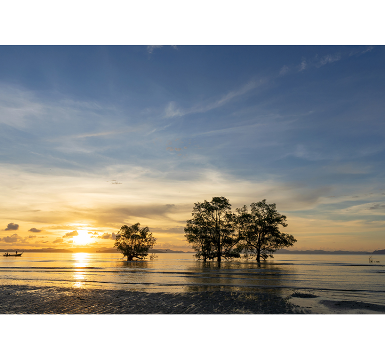 Fototapete Landschaft ruhiger sonnenuntergang - TenStickers
