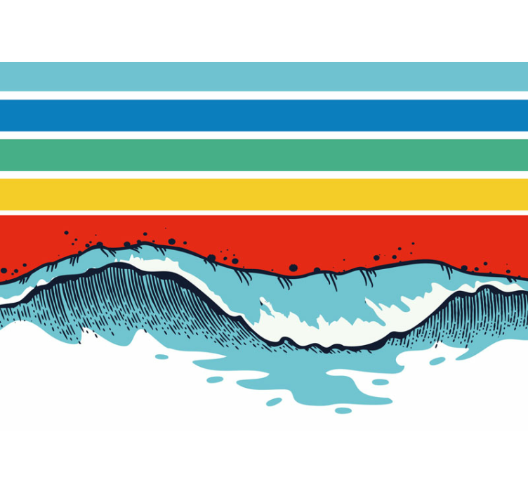 Fototapete natur mit stilisiertem wellenmuster - TenStickers