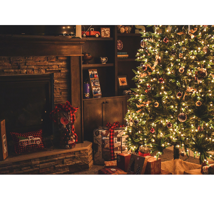 Fototapete weihnachten feierliche baumbeleuchtung - TenStickers