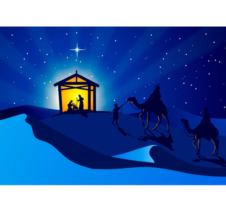 Fototapete Weihnachten weihnachtskrippensilhouette - TenStickers