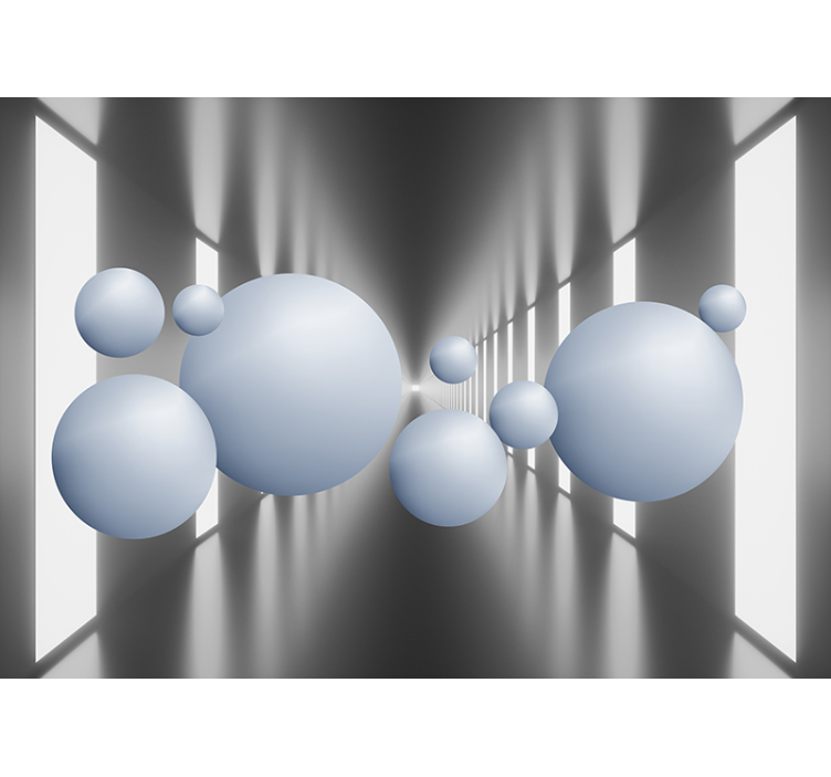 Stylische Fototapete 3D - Schwebene Kugeln - TenStickers