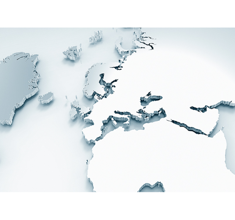 Fototapete 3D 3d-effekt-weltkarte - TenStickers