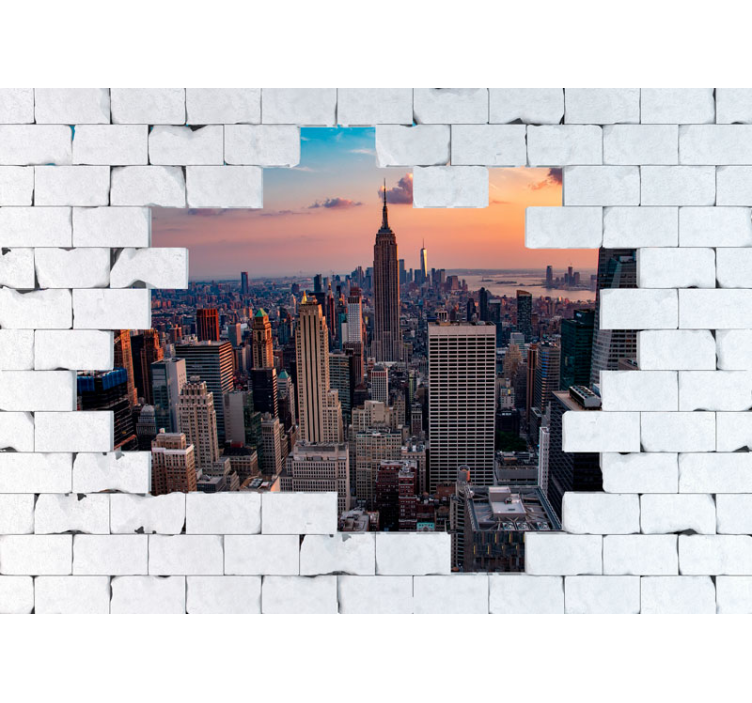 Fototapete new york skyline bei sonnenuntergang - TenStickers