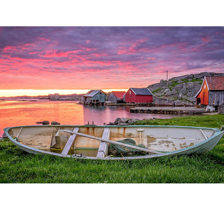 Fototapete landschaft küstendorf malerisch - TenStickers
