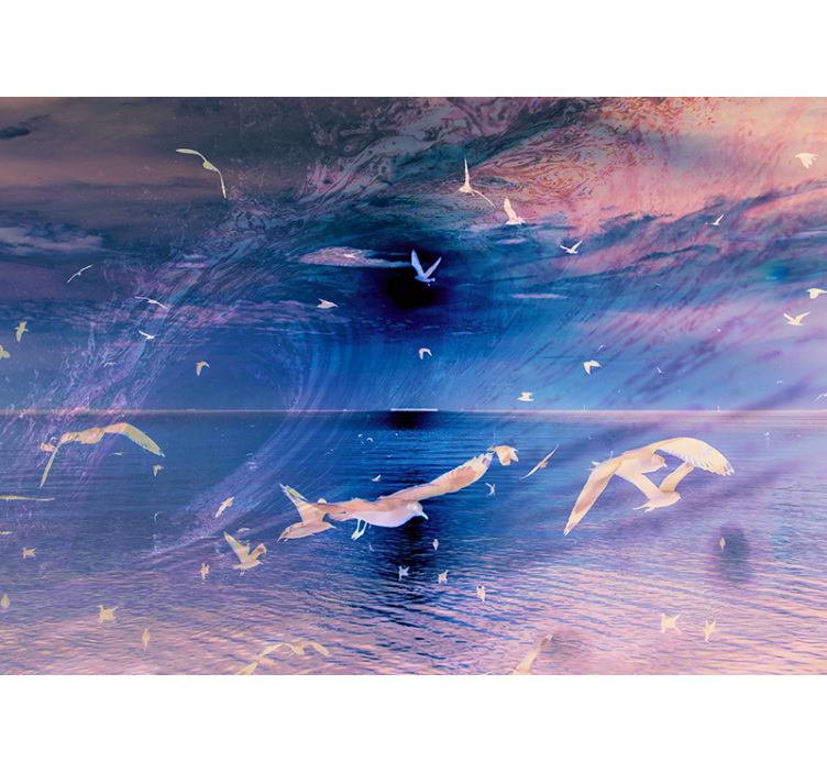 Fototapete Natur möwen bei sonnenuntergang - TenStickers