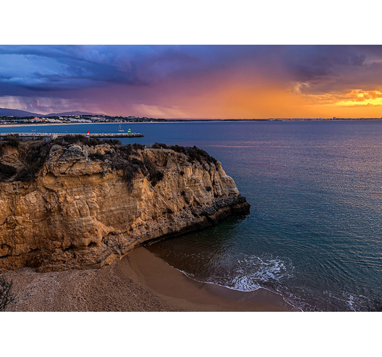 Fototapete Landschaft blick auf die klippen am meer - TenStickers