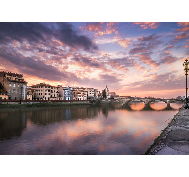 Fototapete andere Städte florenz flussufer landschaft - TenStickers