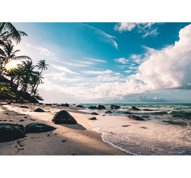 Fototapete Meer tropischer strandsonnenuntergang - TenStickers