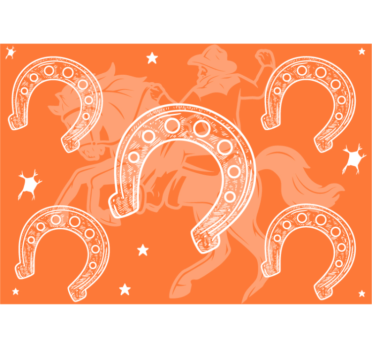 Fototapete fahrzeuge rodeo-szene mit hufeisen - TenStickers