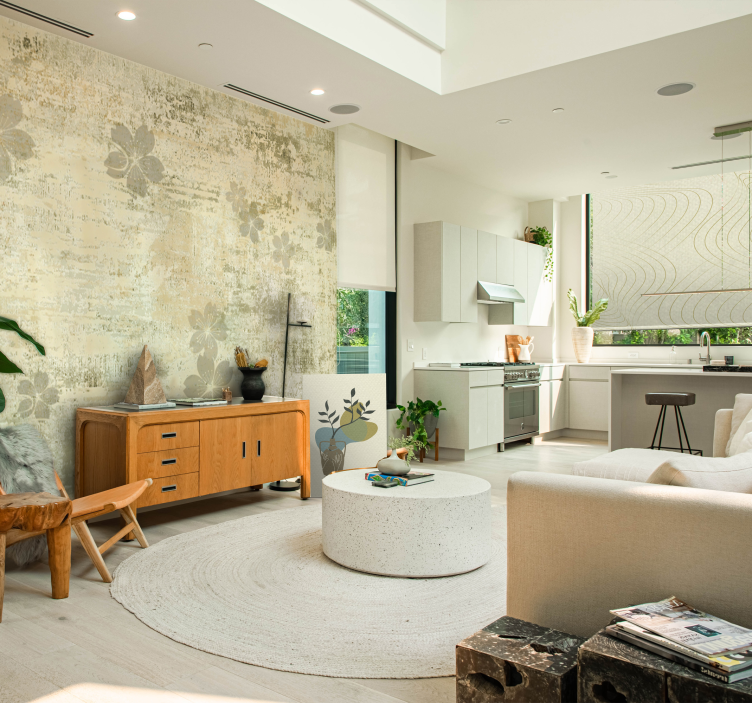 Fototapete wohnzimmer zarte blumenmuster - TenStickers