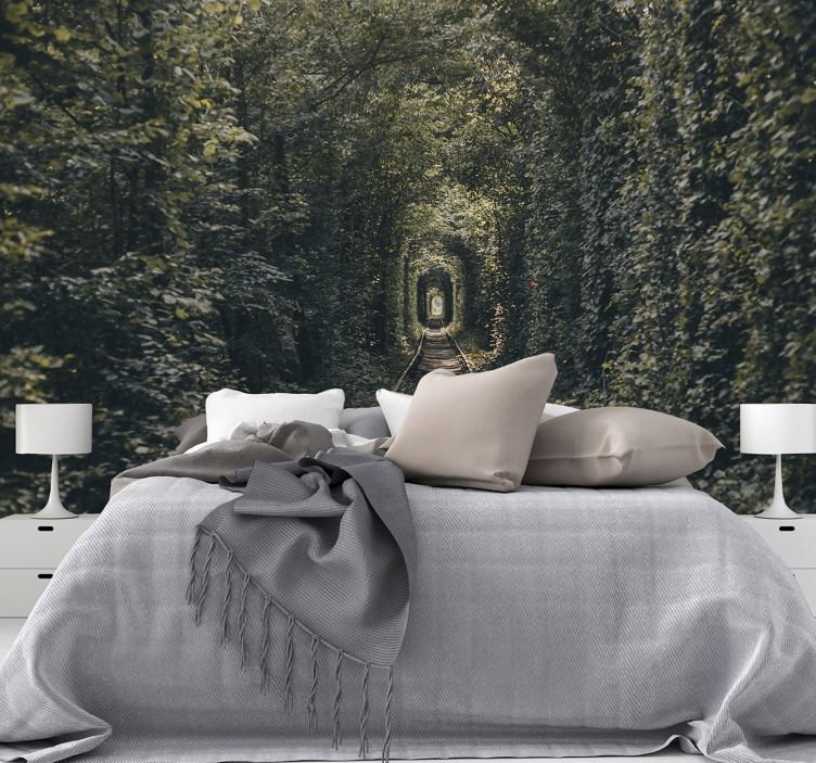 Eisenbahntunnel der Natur Fototapete - TenStickers