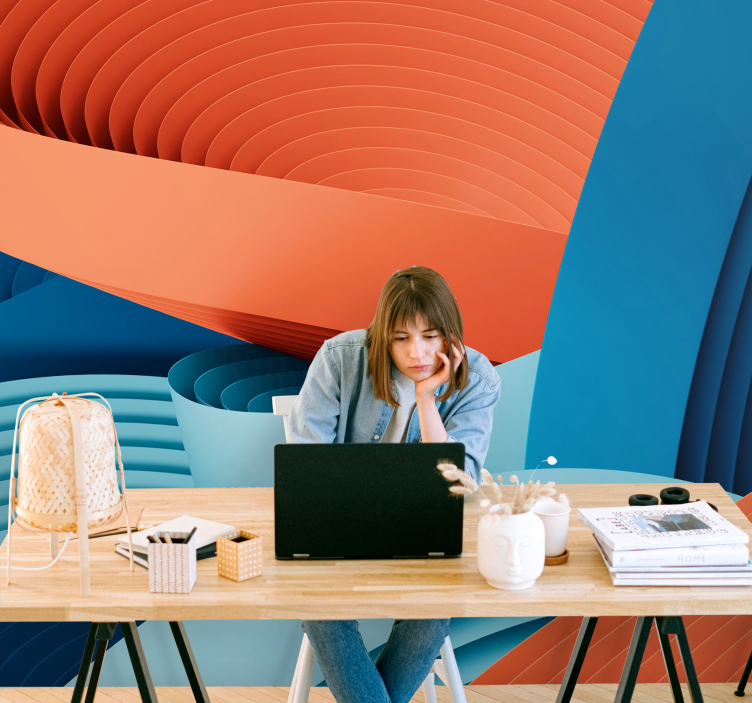 Fototapete abstrakt dynamische papierlagen - TenStickers