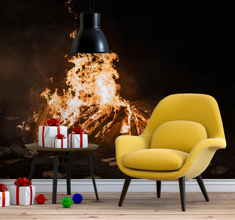 Fototapete abstrakt flammendes lagerfeuer szenario - TenStickers