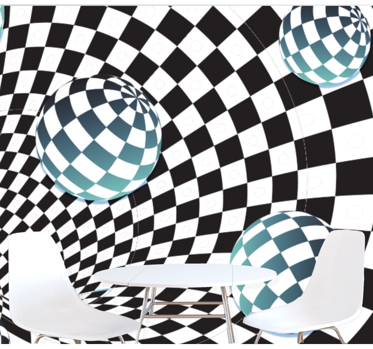Fototapete abstrakt illusorisches kugelmuster - TenStickers